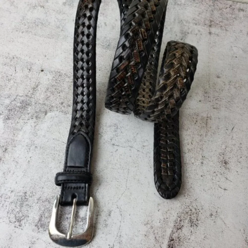 Vintage Brighton Braided Leather Belt Rustic size 42 Unisex